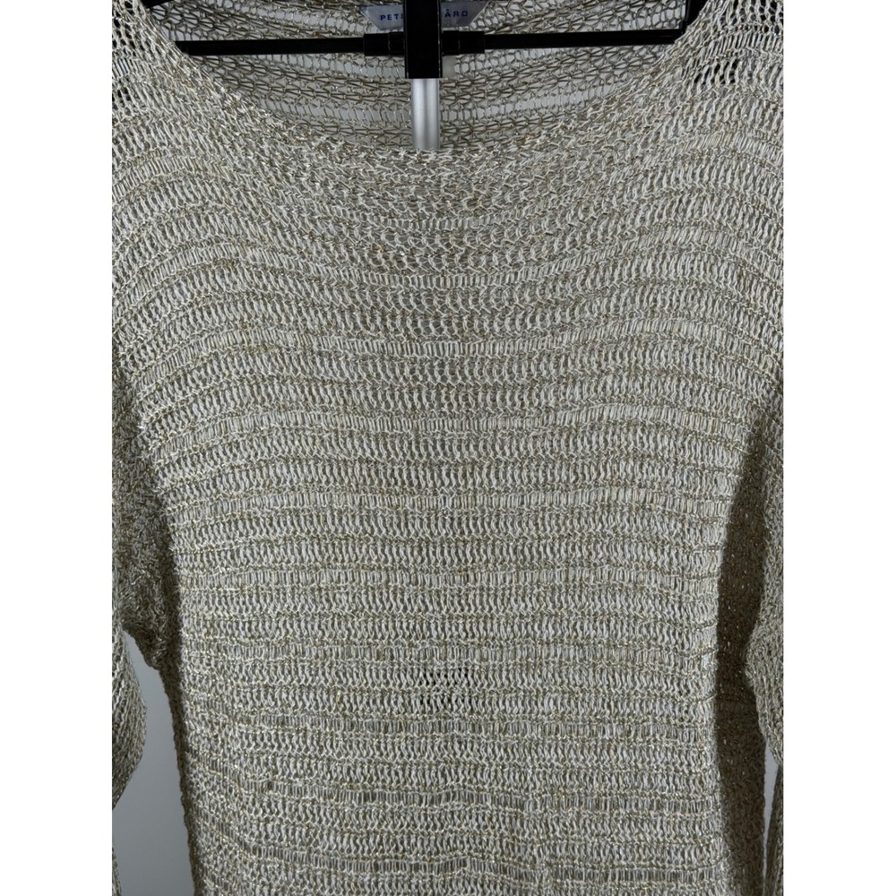 Peter Nygard Metallic Knit Tunic Sweater Gold Silver Long Sleeve XL - Picture 2 of 6